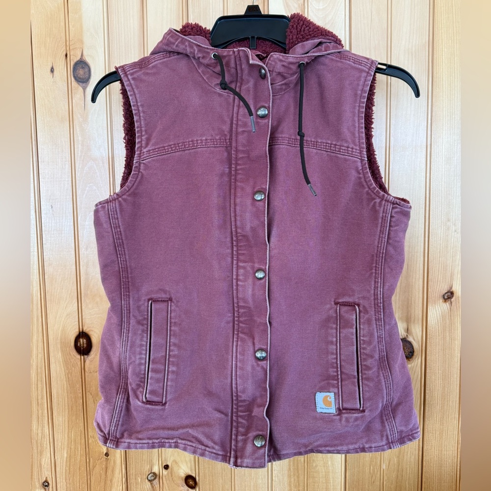 Carhartt Burgundy Hooded Vest